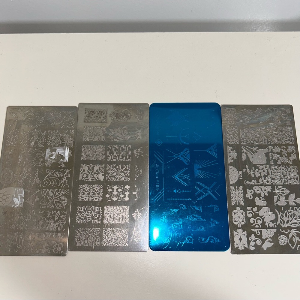 Lot of 4 - Silver Stamping Plates Set